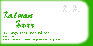 kalman haar business card